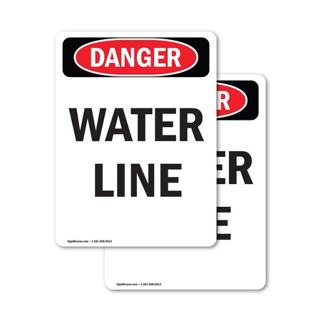 Signmission Portrait Water Line, 3.5 in W x Rectangle, Vinyl Decal OS-2PACK-DS-D-35-V-1606
